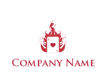 card on fire logo design template