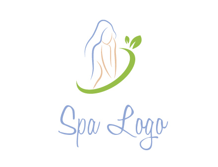 swoosh around woman body spa logo