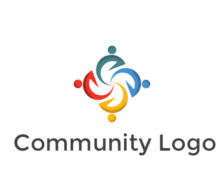 abstract people icon rotating community logo
