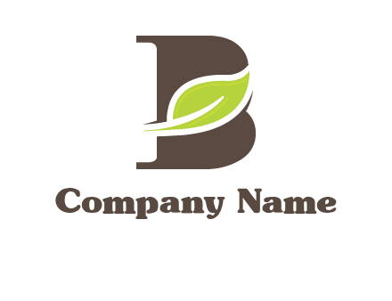 leaf inside letter b logo