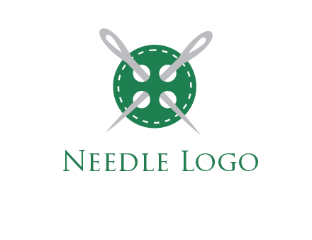 Needles inside in sewing button icon
