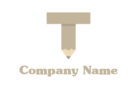 letter with pencil shape logo
