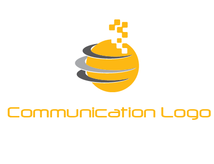 pixels globe communication logo
