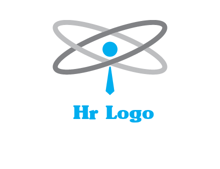 abstract person incorporated with orbit and tie logo