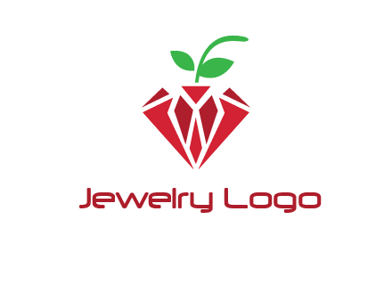 diamond with leaf jewelry logo