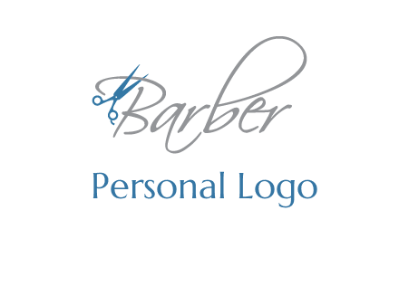 barber logo with scissors