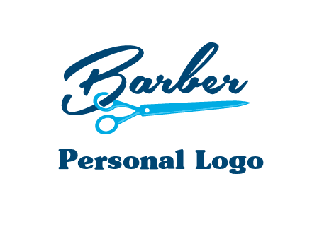 scissor entwined with barber logo