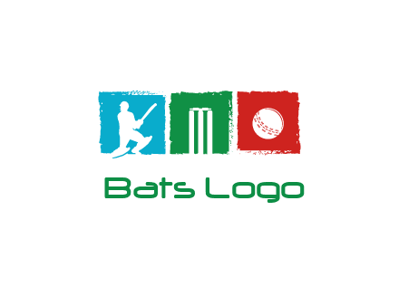 batsman wicket ball sports logo