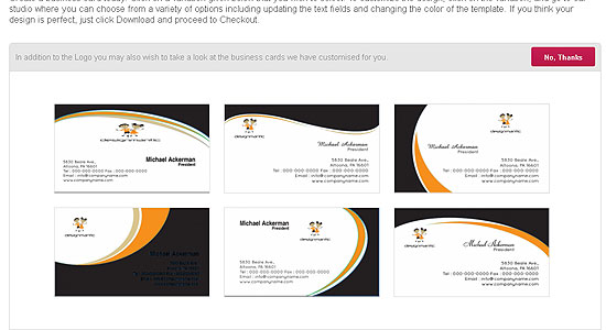 Select Additional Services like Business Card, etc.