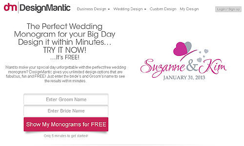Wedding monograms using DesignMantic