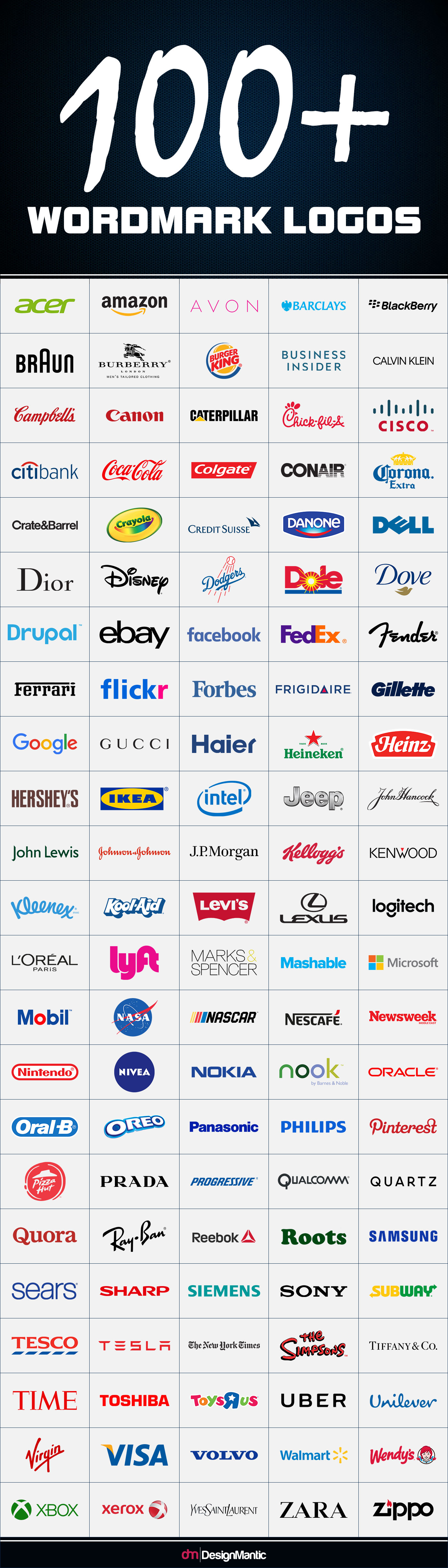 Over 100 wordmark logos