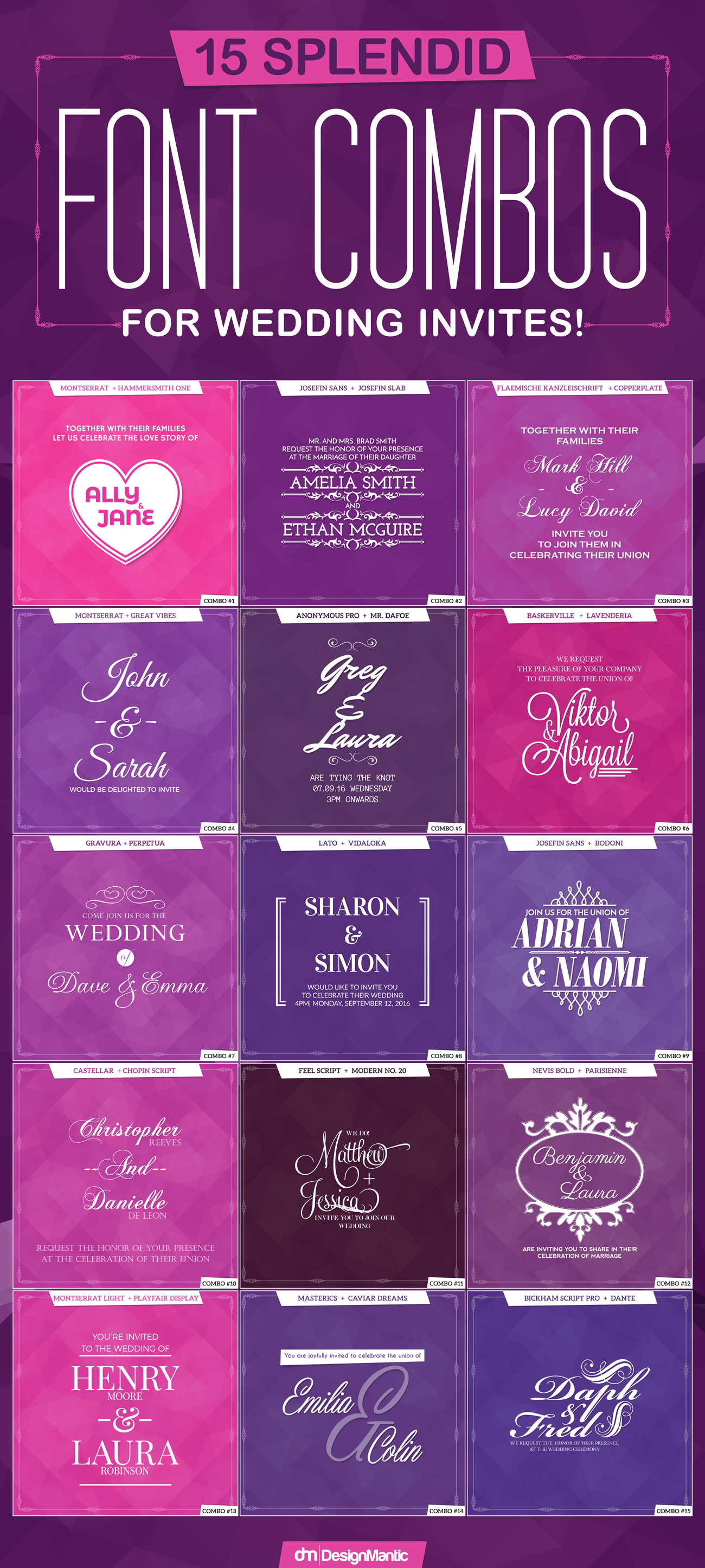 15 splendid font combos for wedding invites