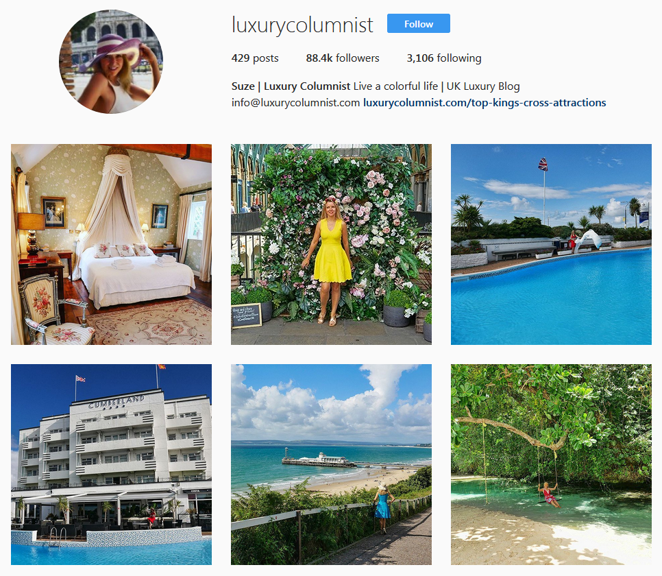Luxury Columnist Instagram Account