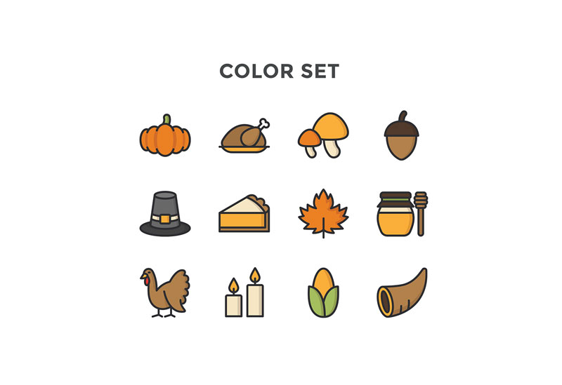 25 Appetizing Thanksgiving Icons Designmantic The Design Shop