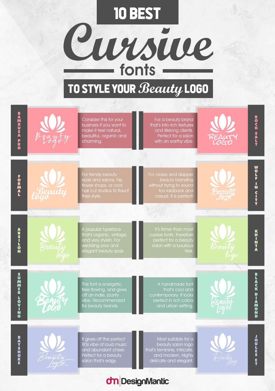 10 Best Cursive Fonts To Style Your Beauty Logo