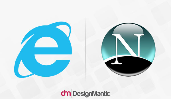 Internet Explorer vs Netscape Logo