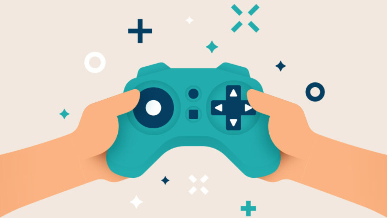 Play games hanging joystick background imag Vector Image