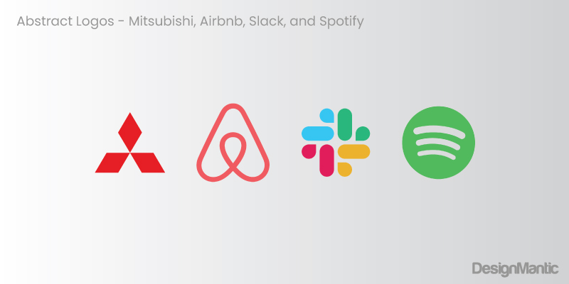Abstract Logos Mitsubishi Airbnb Slack and Spotify
