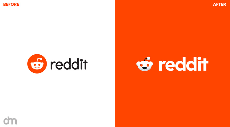 Before and After Reddit Logo Design