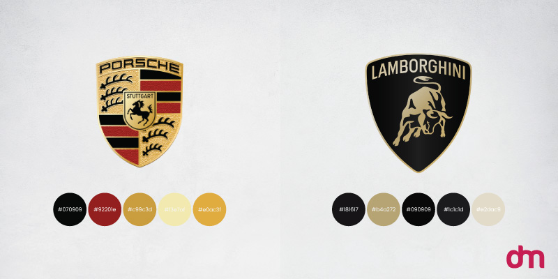 Porsche vs. Lamborghini Color Palette