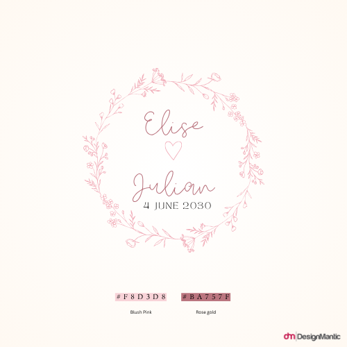 Rose gold and blush pink to create a light, fluffy effect