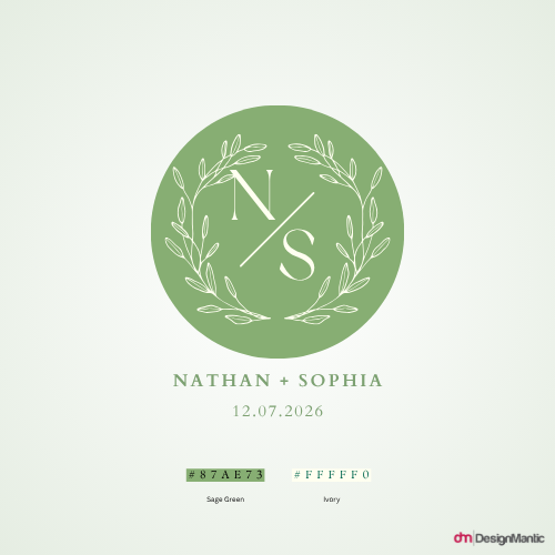 Sage green and ivory for a fresh and natural feeling.