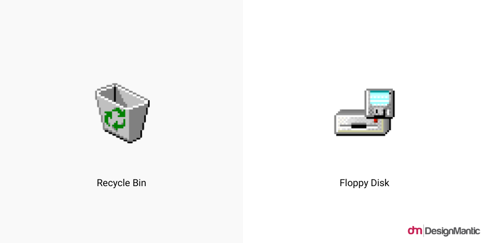 Recycle Bin + Floppy Disk