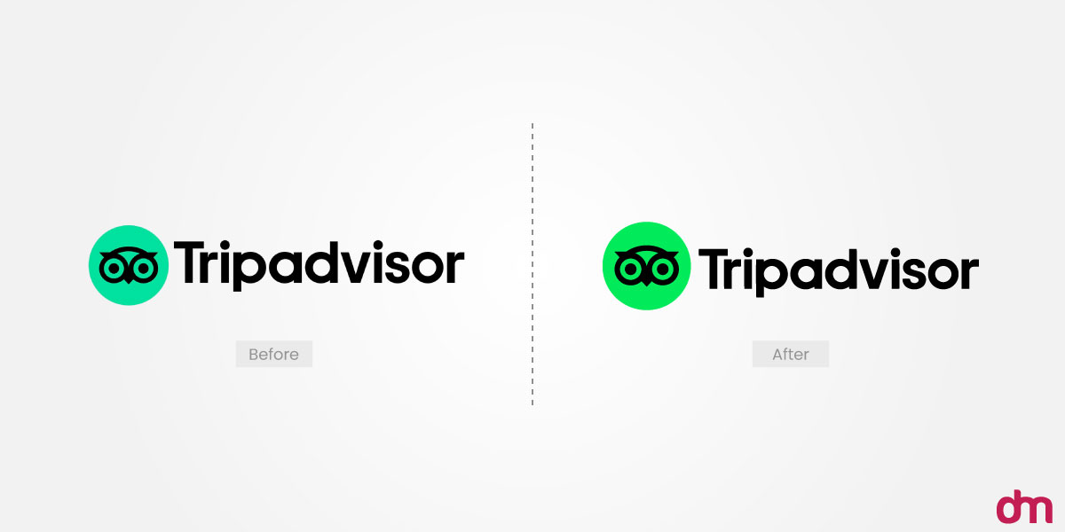 Old vs. New Tripadvisor logo