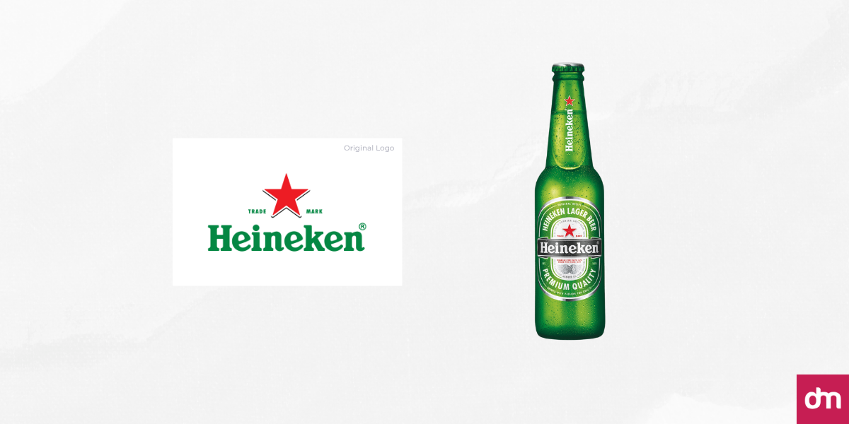 Two versions of the Heineken logo