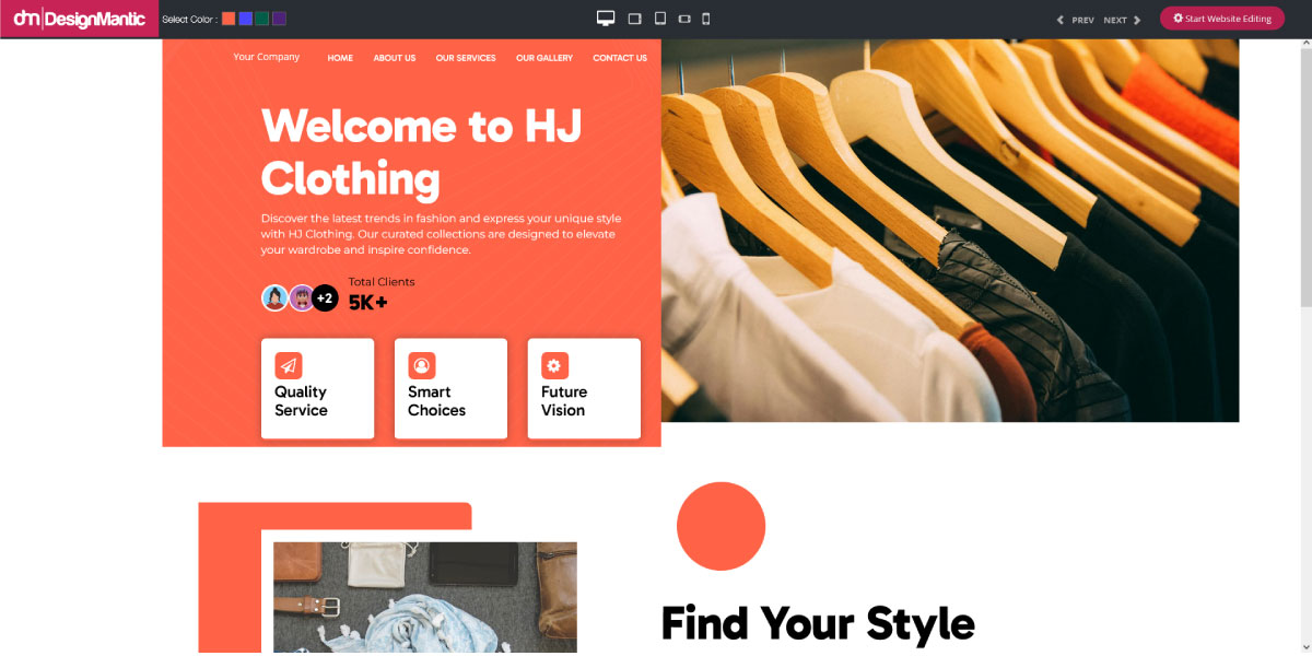 web template on DesignMantic