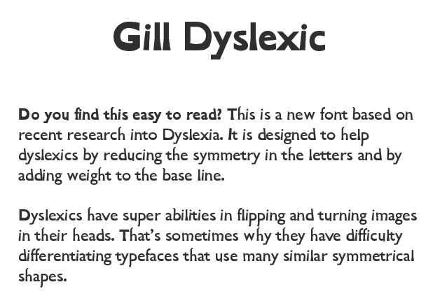 research on dyslexia font