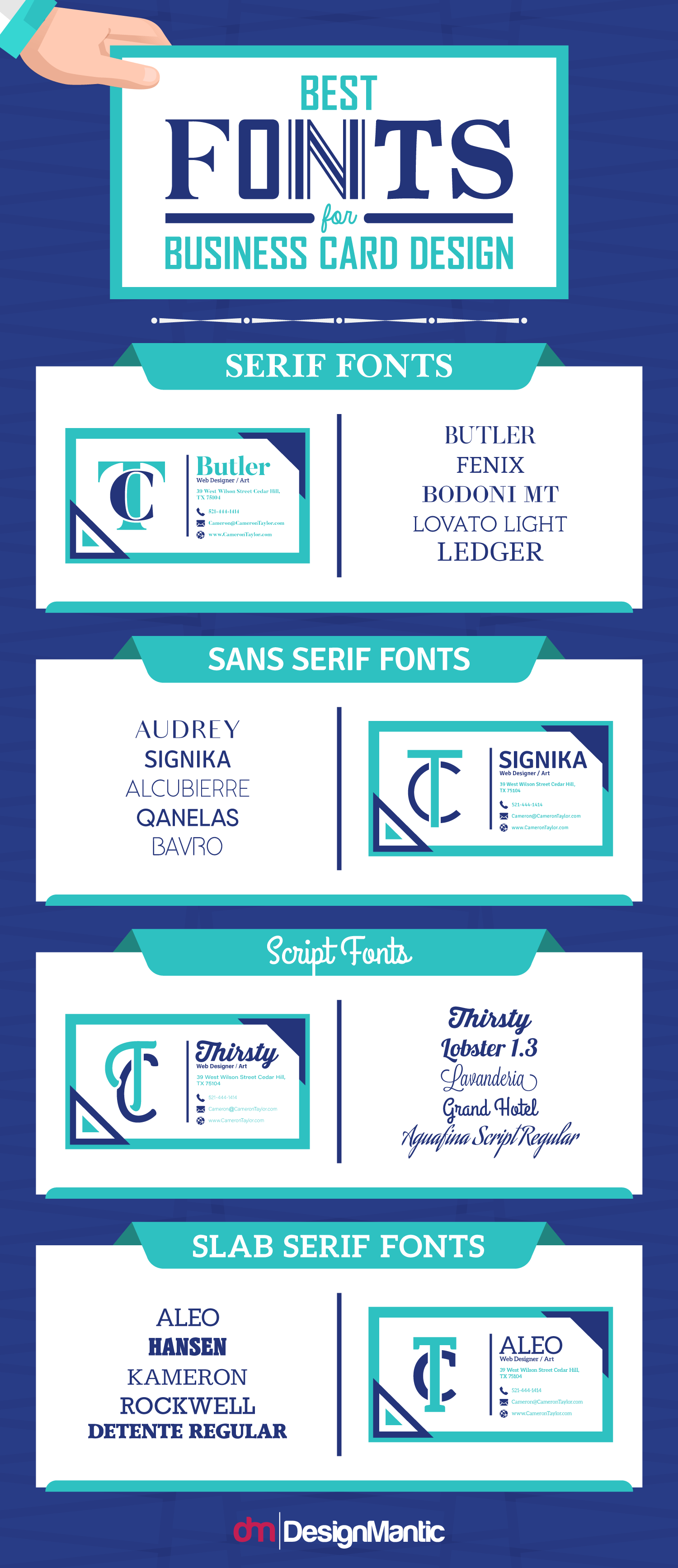 best fonts for business cards