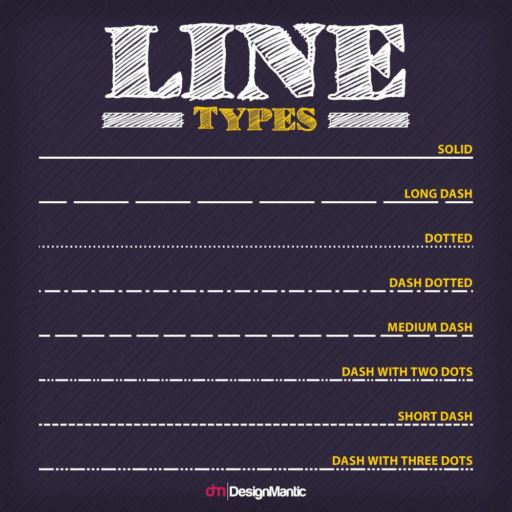 Different lines styles infographic