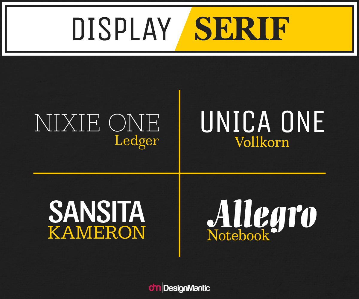 Display and serif font comparision