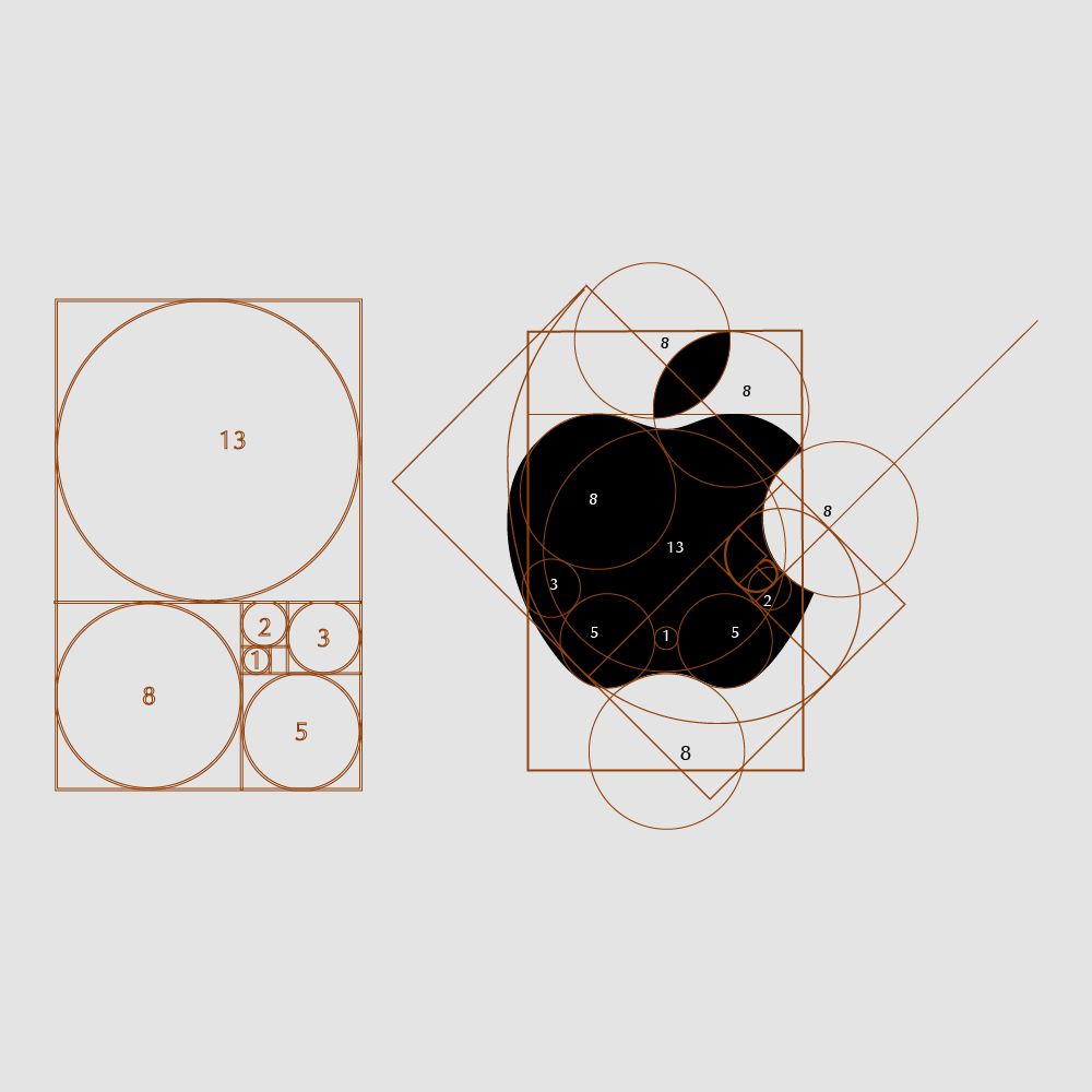 apple logo in golden ratio