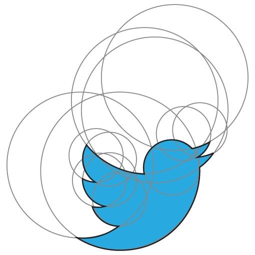 twitter logo in circles