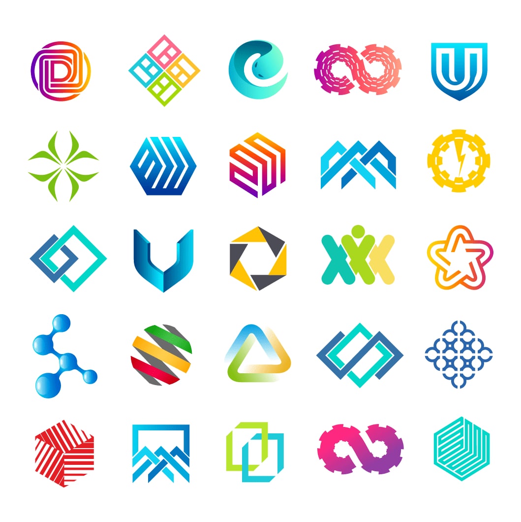 gradient abstract shape symbols