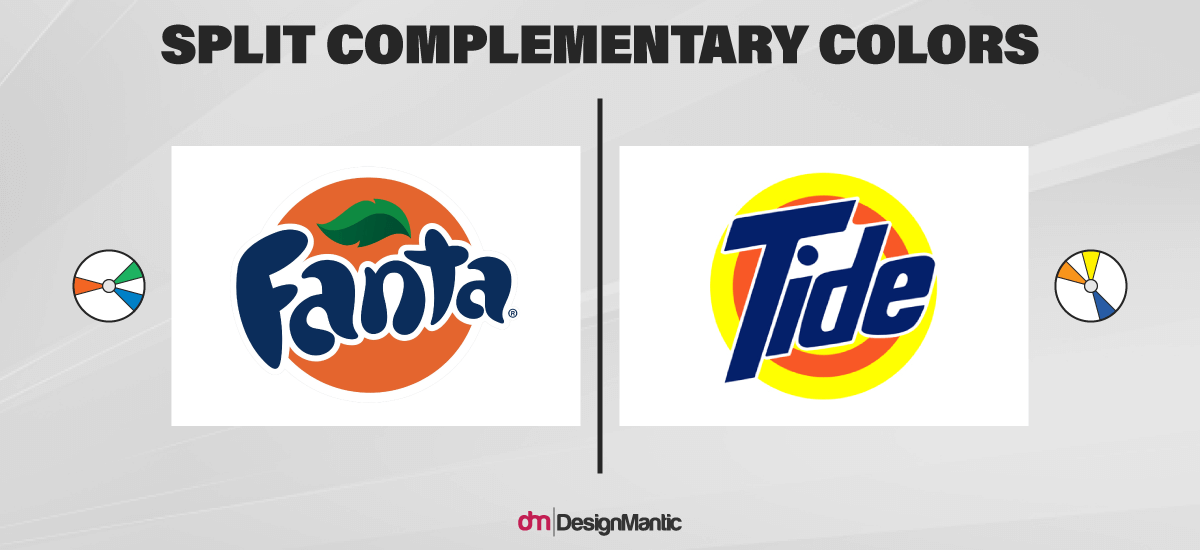 Split complimentry color logos