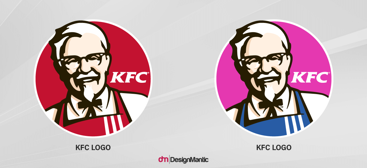 KFC logos, in two different background colors