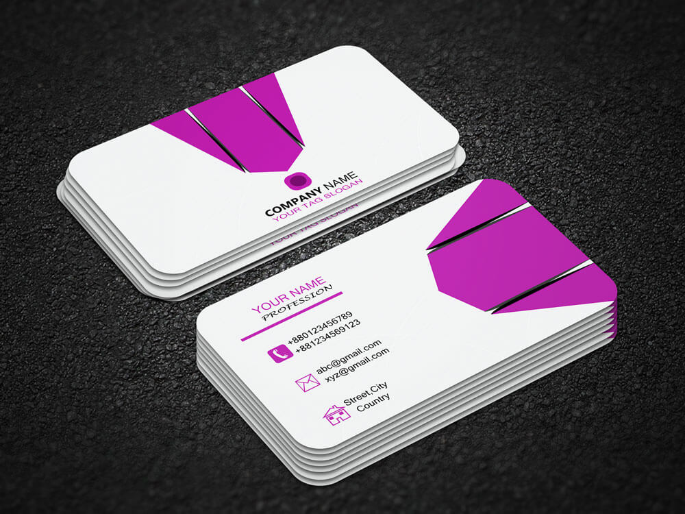 Pink and White Business card design