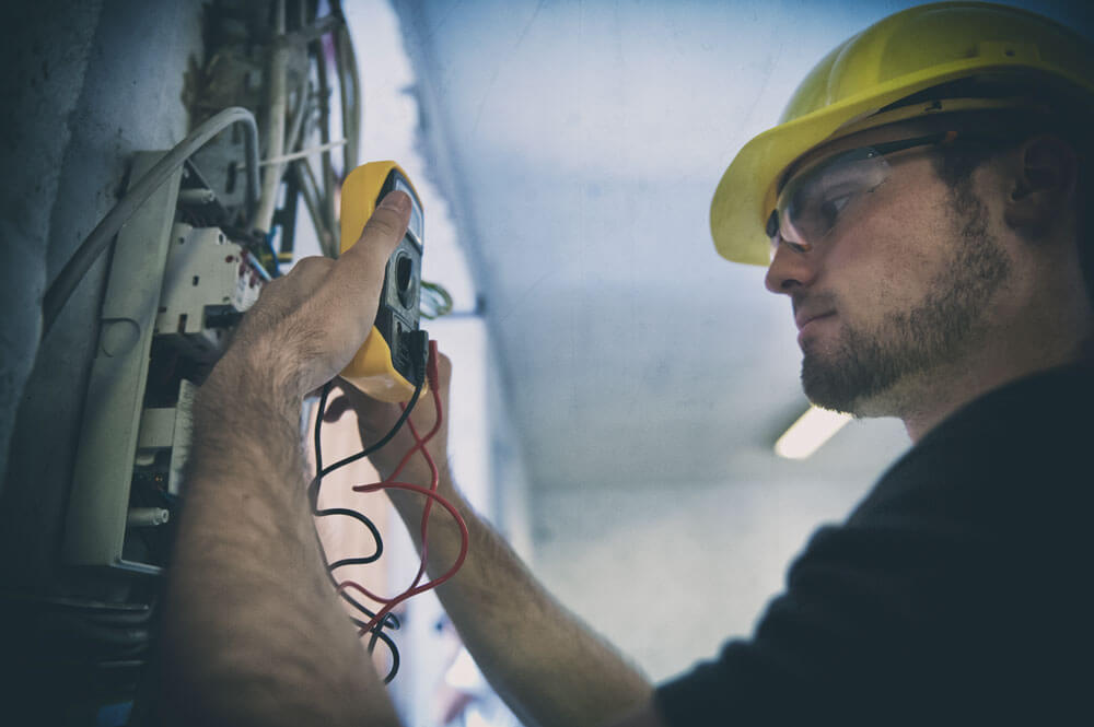 Electrician with his tools