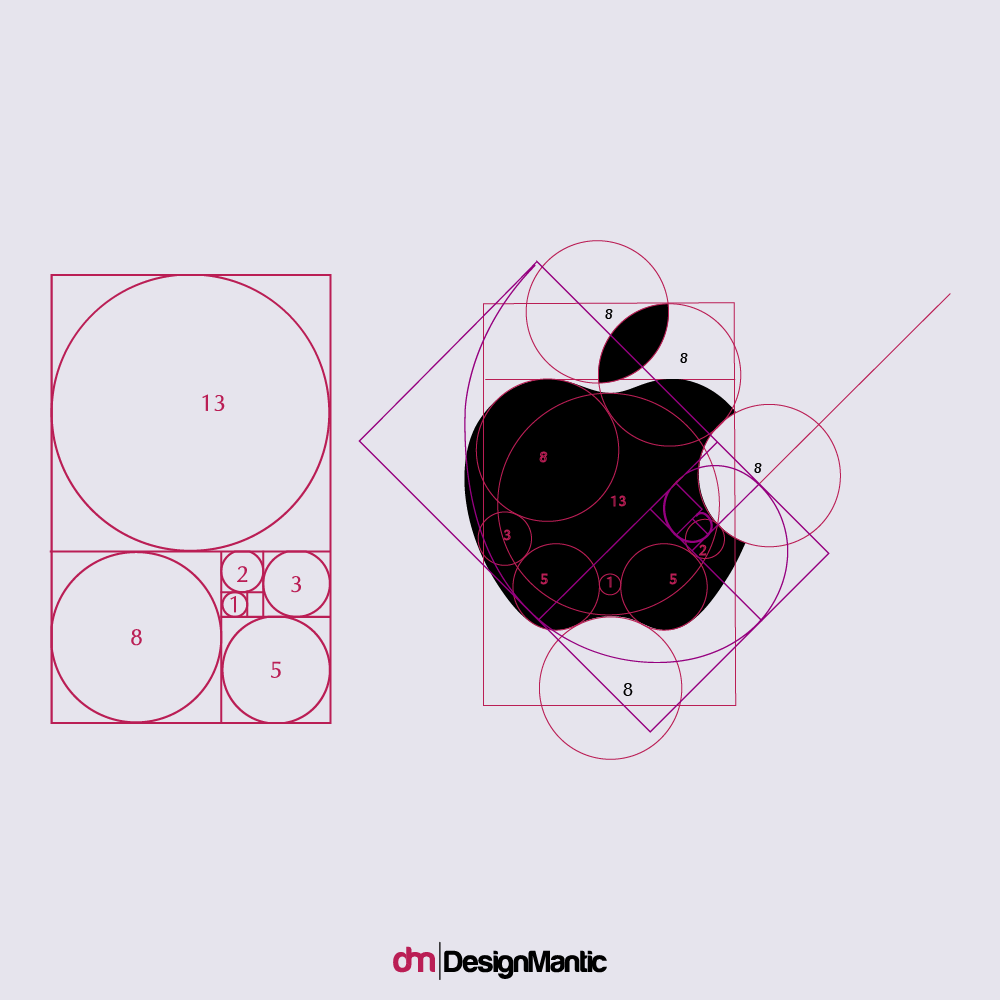 apple logo in golden ratio