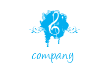 negative space of music note in smoke with vines band logo