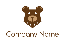 cute bear logo template
