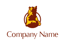 illustration of bear in circle animal logo