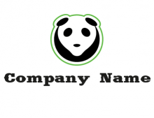 cute panda face animal logo