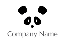 cute negative spacing panda face animal logo
