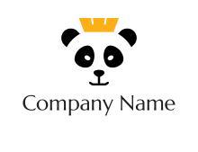panda face with crown animal logo
