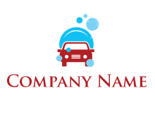 car with water bubbles logo