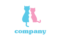 twin cats logo template